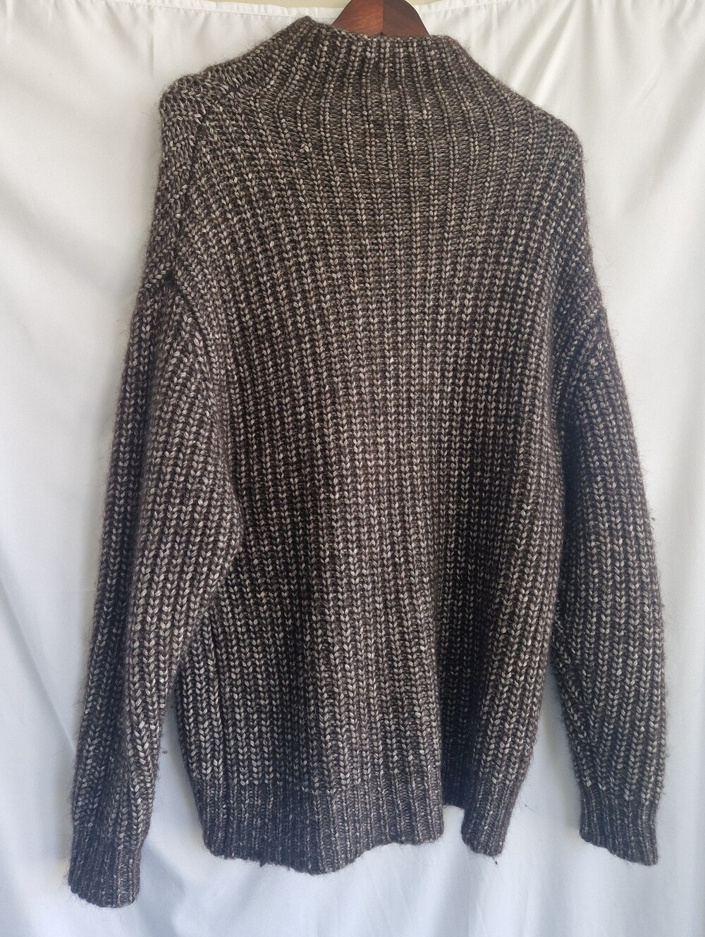 Wilfred Marled Brown and Cream Ribbed Turtleneck Sweater - Picture 4 of 5